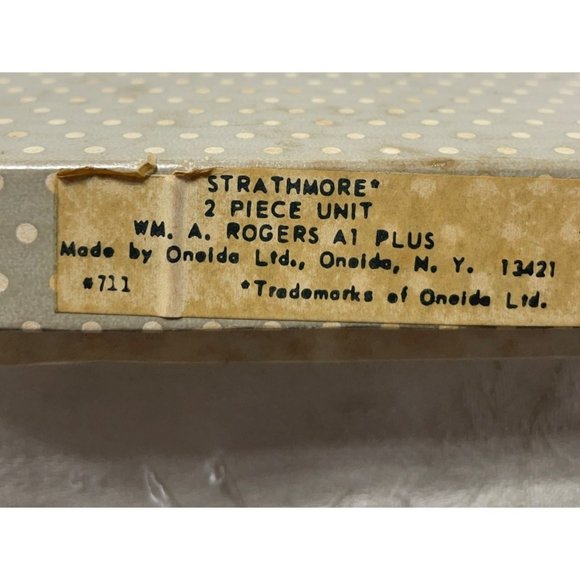 Oneida Wm. A Rogers Strathmore Vintage Serving Pieces Spoon & Fork 8" - Picture 8 of 8